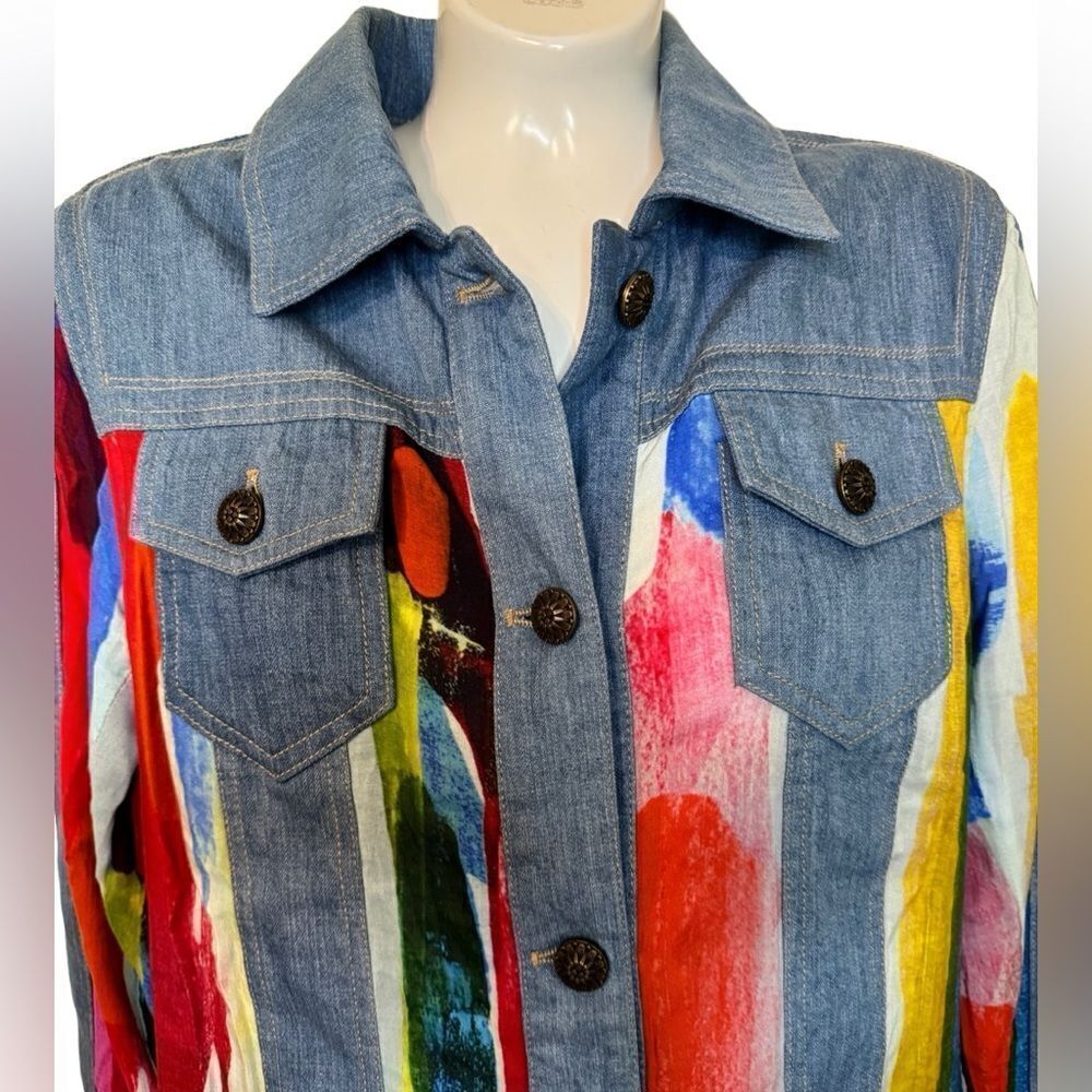 Claire Desjardins Denim Colorful Abstract Jacket - Picture 4 of 8